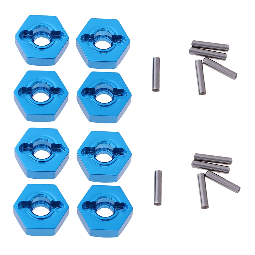 8pack Aluminum Wheel Hex Drive Hub 12mm Hexagon Nut For HSP 1:10 RC Model Cars