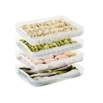 

Frozen Dumplings Frozen Household Dumplings Refrigerator Fresh Food Storage Large Capacity Tray Box 040 y