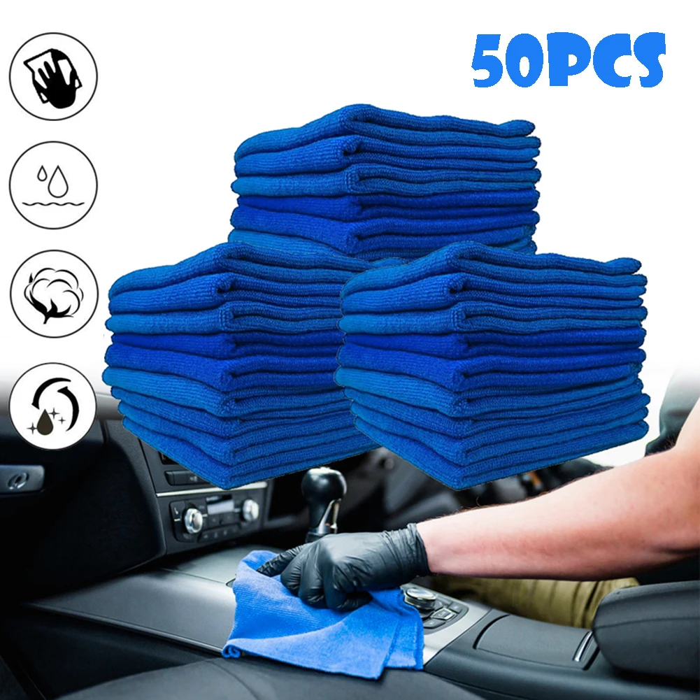 

50pcs 23x23cm Microfibre Cleaning Towel Auto Soft Cloth Washing Cloth Towel Duster Car Home Cleaning Micro Fiber Towels