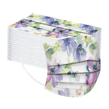 

50PC Christmas Face Mask Flower Printed Mask Hygienic Adult Mascarillas Higienicas Homologadas Mask For Face Fashion Antiviral