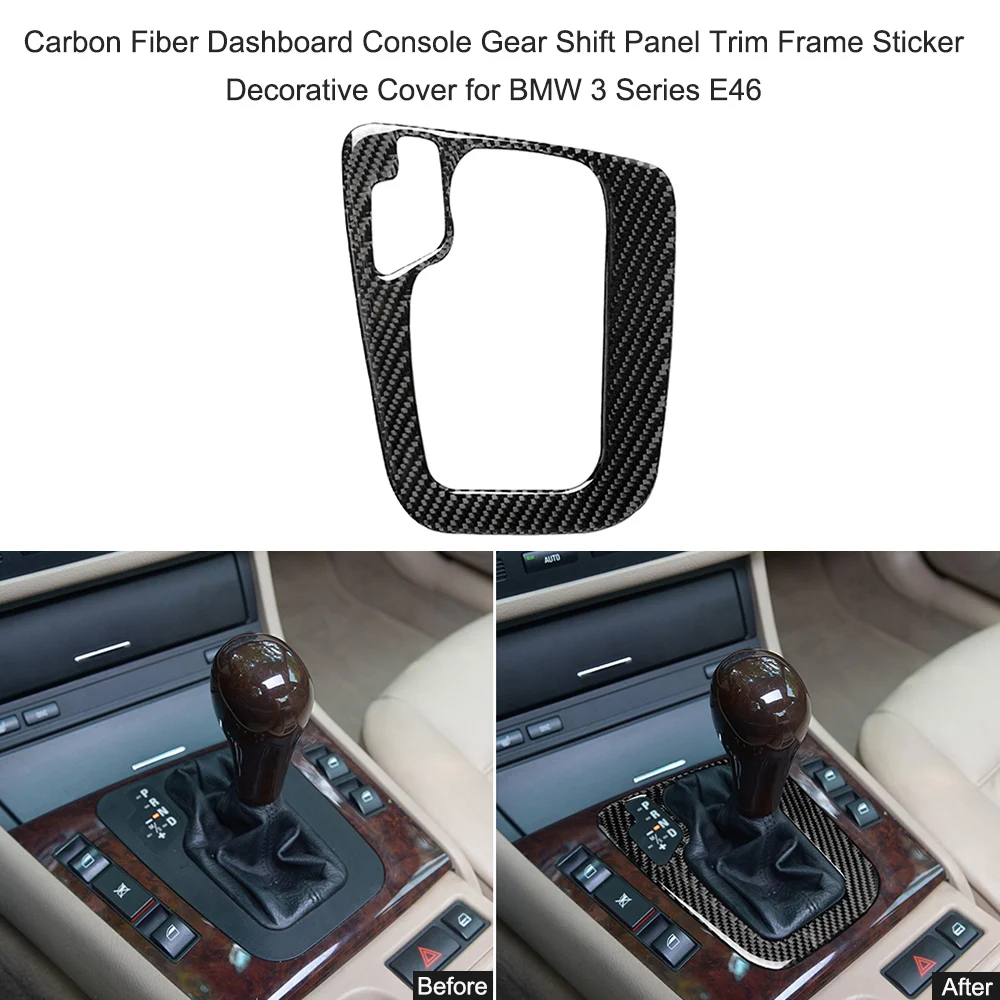 Carbon Fiber Interior Instrument Dashboard Console Gear Shift Panel Trim Frame Sticker for BMW 3 Series E46(1998-2005