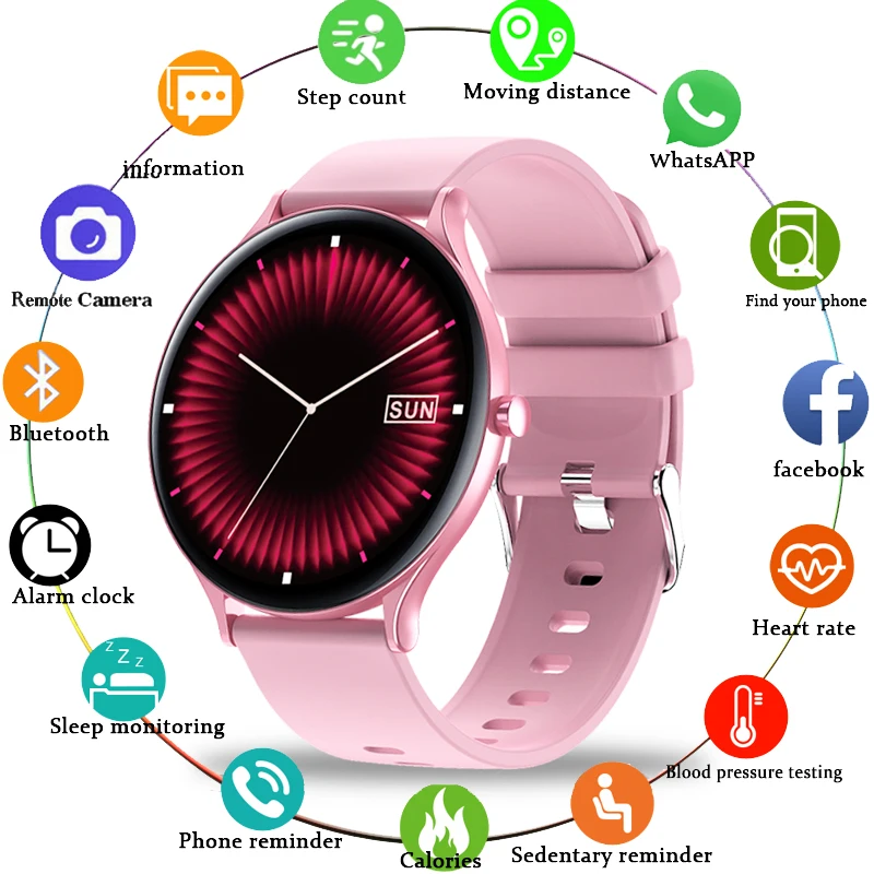 LIGE 2020 New Women Smart Watch Multi-sport Fitness Heart Rate Blood Oxygen waterproof Full touch screen Ladies Smartwatch Women