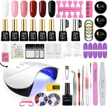 Полный маникюрный набор COSCELIA 36 Вт/80 Вт Светодиодная УФ-лампа для ногтей сушилка с 8 мл набор гель-лака для ногтей гель-удалитель для маникюрных инструментов
