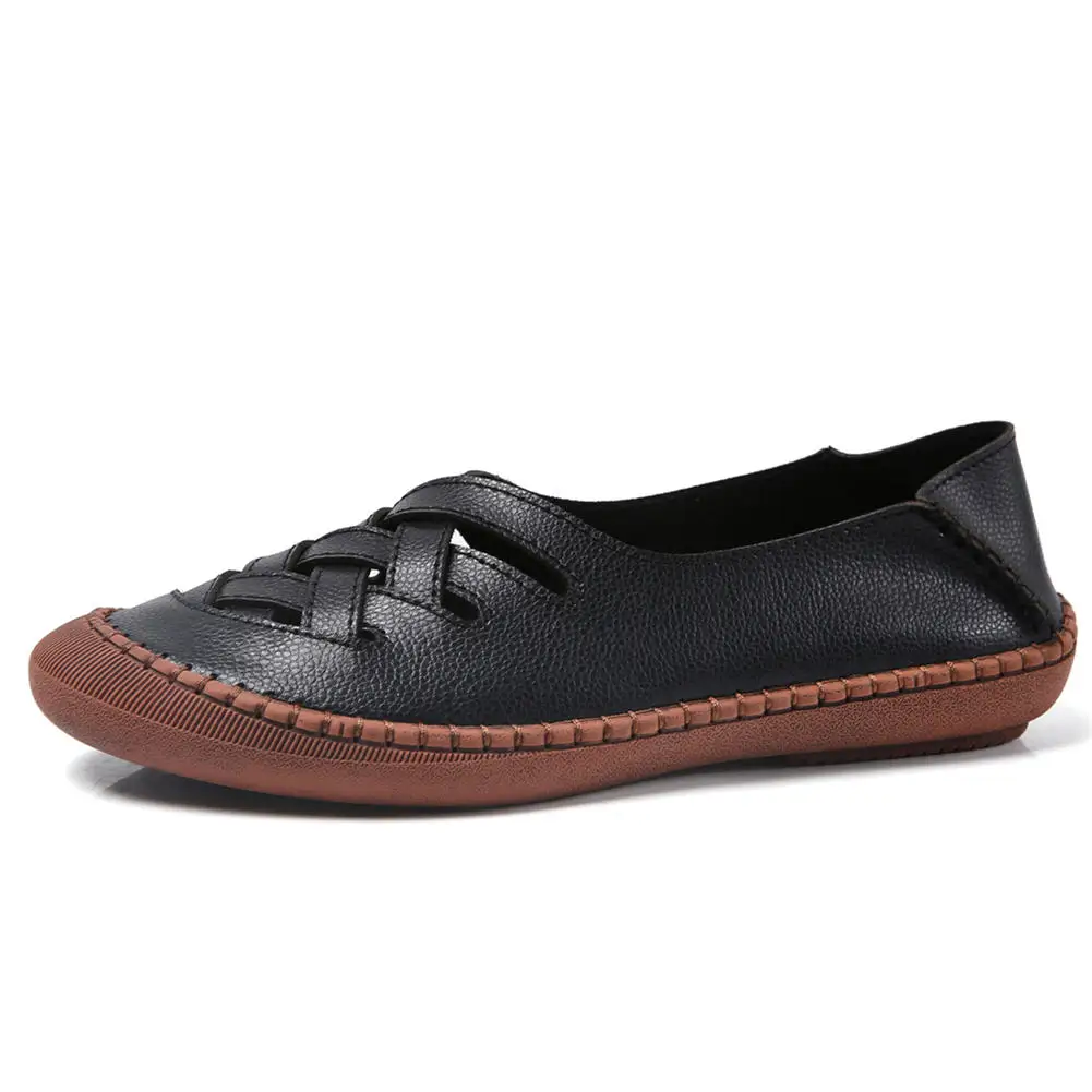 Doratasia/ г. Большой размер 45, водонепроницаемые мокасины из натуральной кожи повседневная женская обувь удобная женская обувь на плоской подошве - Цвет: Черный