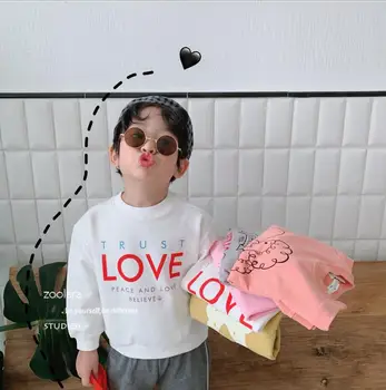 

2020 new girls boys t-shirt spring cotton fashion kids sweatshirt 3-8t HJ516