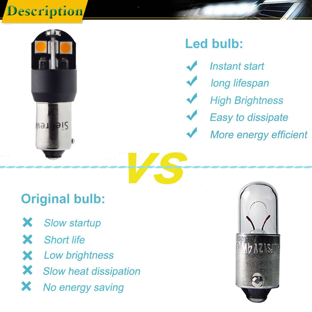  HSUN BAY9S H21W LED Bulbs,High Power 20LED SMD3014