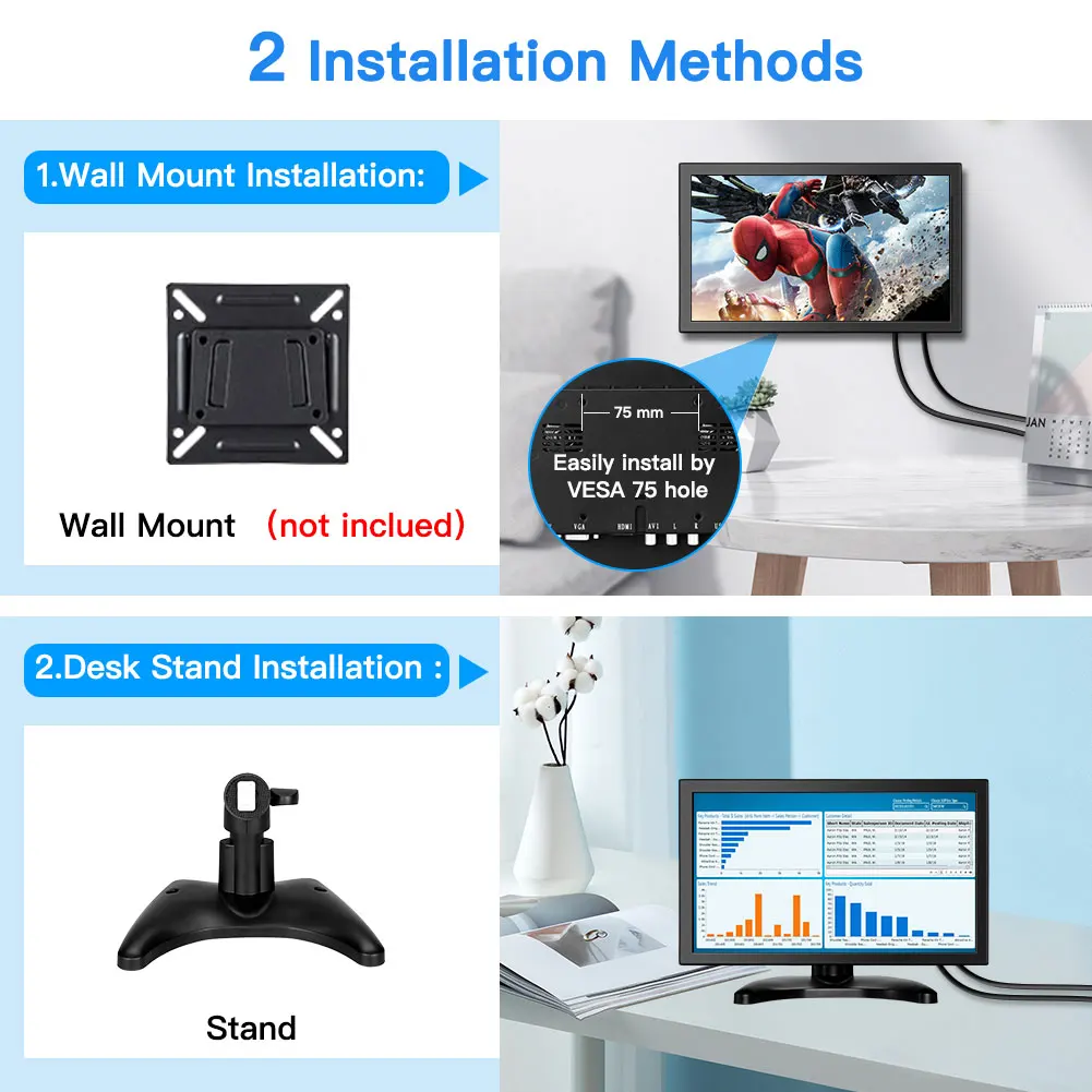 13.3 ġ HD LCD , AV HD BNC VGA USB Է, HD 1920x1080P IPS ÷,     Ŀ ݼ