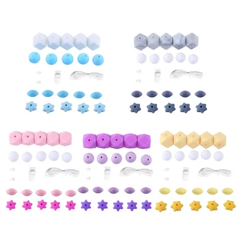 

Simple Fashion Baby Accessories Jewelry Silicone DIY Necklace Pacifier Chain Teeth Rubber Beads Anti-chain Set