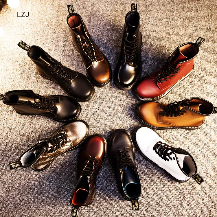 LZJ/ г.; женские зимние ботинки из натуральной кожи; женские повседневные Зимние ботильоны из натуральной кожи; Botas Mujer