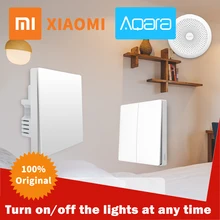 Original Xiaomi Aqara Mijia Smart home Light Control Single Fire wire ZigBee Wireless Key Wall Switch Via Smartphone APP Remote