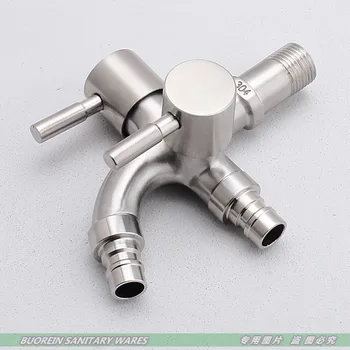 

Multi-function Faucet Stainless Steel Washing Machine Faucet Quickly Open One Into Two Out of The Washing Machine Mop Pool