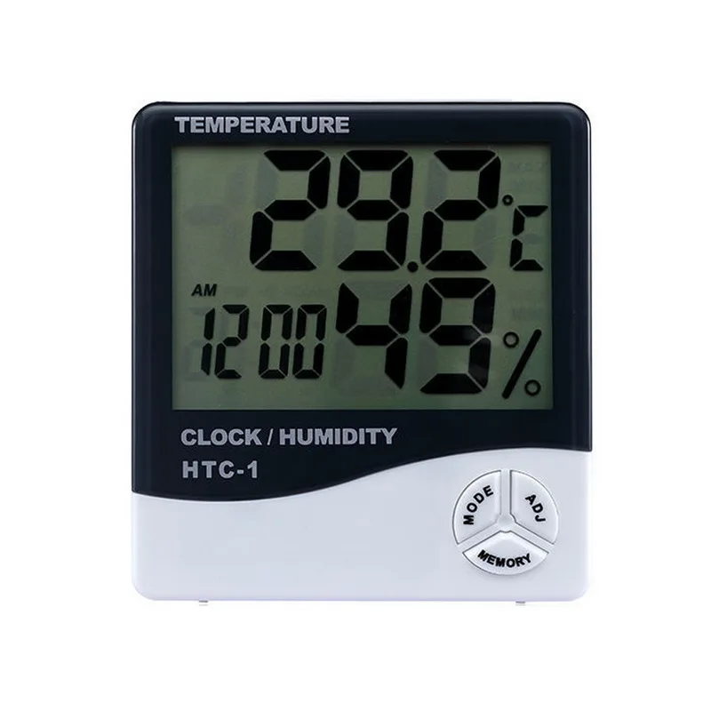 

Mini Digital LCD Indoor Room Temperature Sensor Humidity Meter Thermometer Hygrometer Electronic Gauge Weather Clock HTC-1 HTC-2
