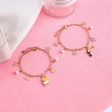 Sansummer, новинка,, Модный милый браслет с мультяшной птицей, жемчугом, золотой звездой, для девочек, на каждый день, Feautiful, очаровательный браслет для женщин, ювелирное изделие