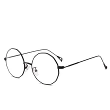 Trendy fashion irregular round no degree reading glasses casual wild metal glasses new literary classic retro reading glasses