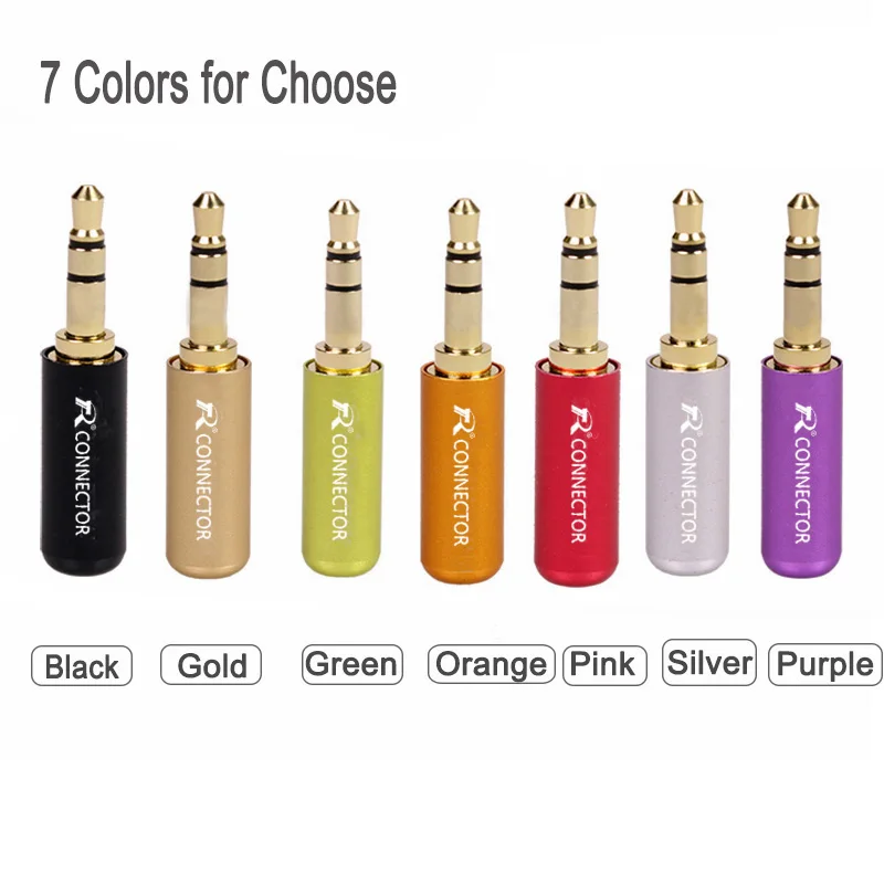 100pcs Mini Jack 3 5mm 3 Pole Male Plug Gold Plated Plug Aluminum Tube 3Pin 1 8 Stereo Plug Audio Connector DIY Headphone Jack