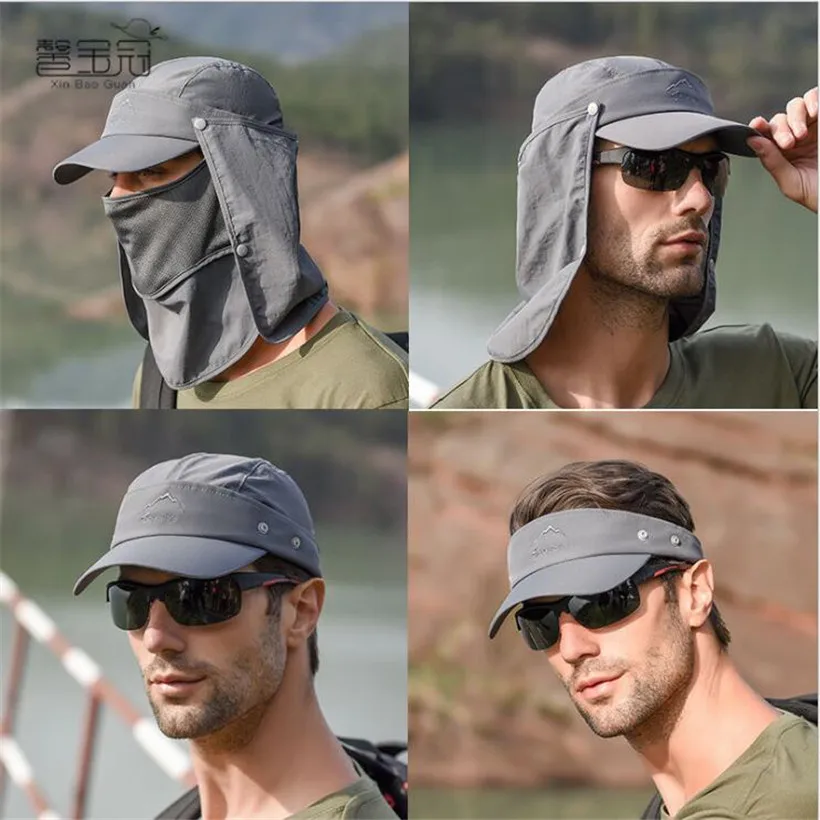 men's cap with neck flap