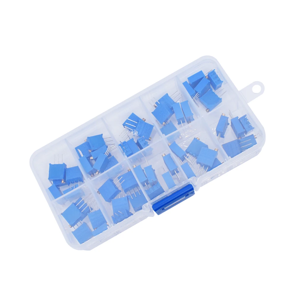 50Pcs/Lot 3296W Multiturn Trimmer Potentiometer Kit High Precision Variable Resistor 500R-500K