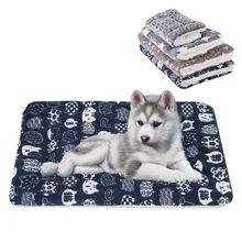Soft Flannel Thickened Pet Fleece Pad Pet Blanket Bed Mat For Dogs Cat Sofa Cushion Home Rug Keep Warm Washable Sleeping Cover