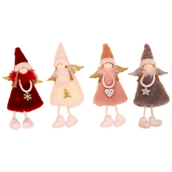 

Christmas Decoration Small Pendant Cute Creative Plush Doll Feather Angel Christmas Tree Ornaments