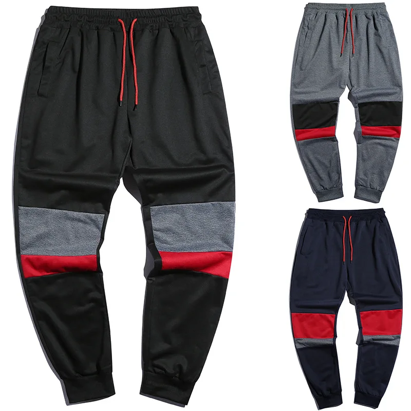 

Pants Men Plus Size Casual Loose Baggy Block Hit Color Trousers Mens Streetwear Sweatpants High Waist Bottom Sportswear Running