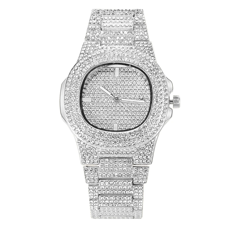 Роскошные стразы женские часы золотые часы для женщин сталь модные элегантные женские часы кварцевые браслет наручные часы reloj mujer - Цвет: silver