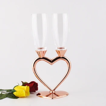 

Fashion Heart Shaped Bottom Wine Glass Outfit a Pair Crystal Glass Champagne Cup Wedding Gifts Party Bar Supplies