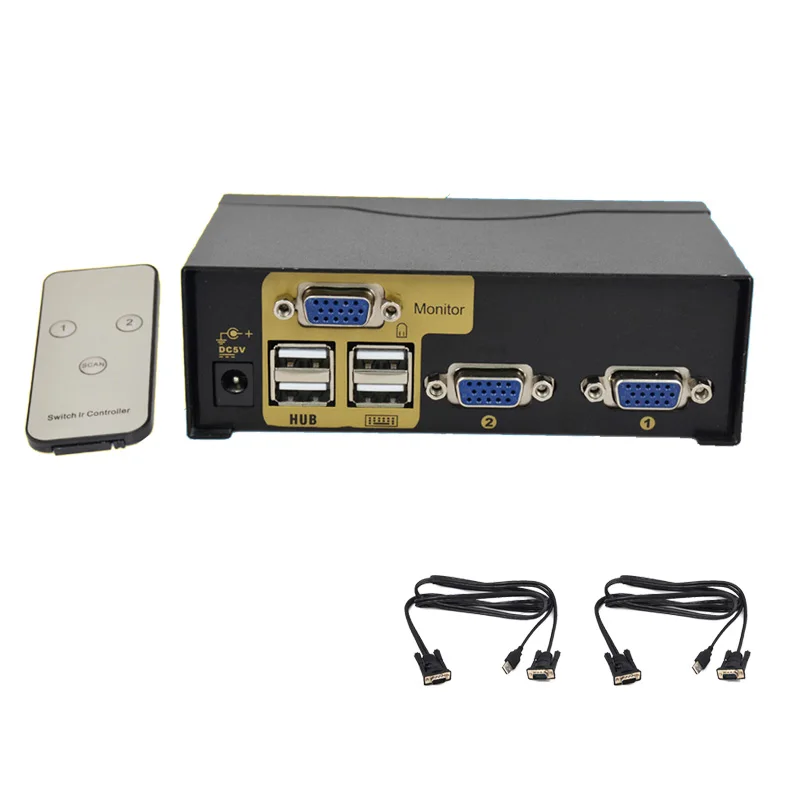 2 Port VGA KVM Adapter Switch Connect 