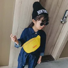 Новые Детские поясная сумка для детей кожаные нагрудные сумки на маленькую девочку с поясом сумки письмо нагрудная сумка высокого Ёмкость почек банан спальные мешки для маленьких мальчиков сумка через плечо