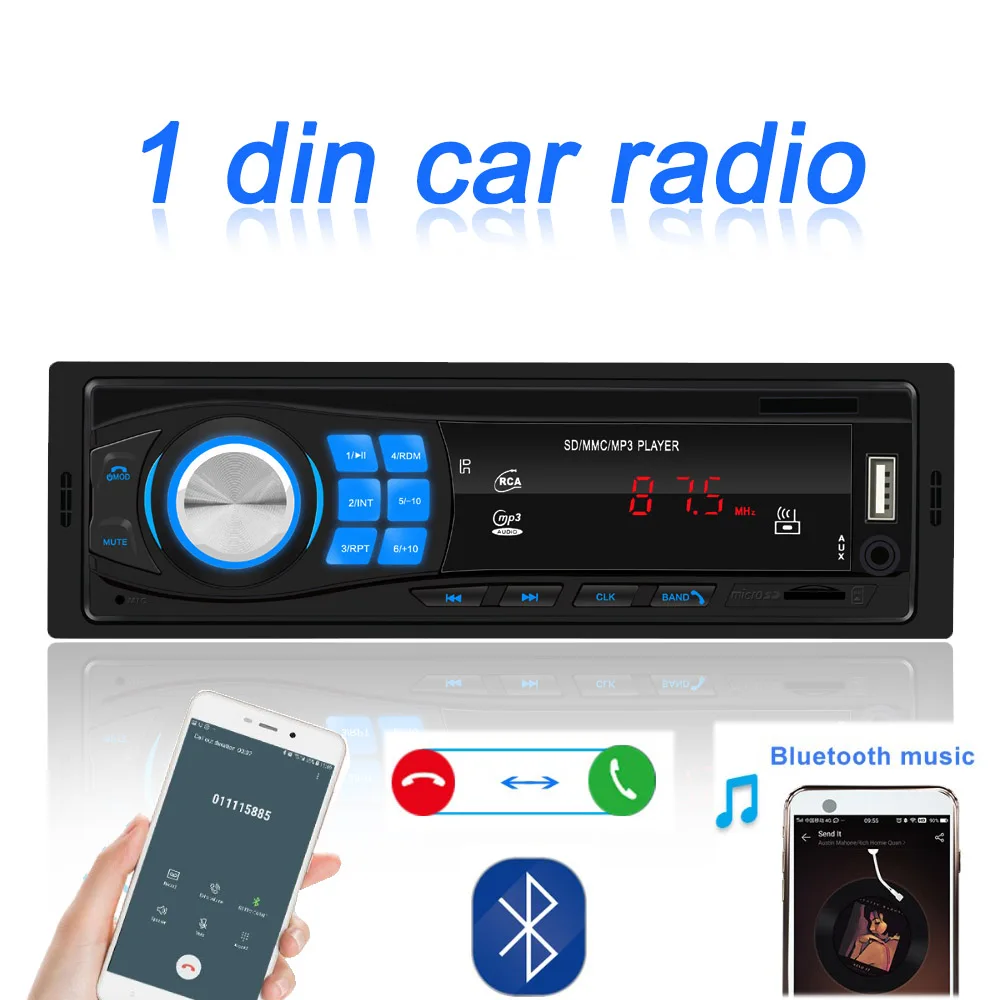 Автомагнитола 1 Din автомагнитола 12 В bluetooth V2.0 FM Aux вход приемник автомобильная