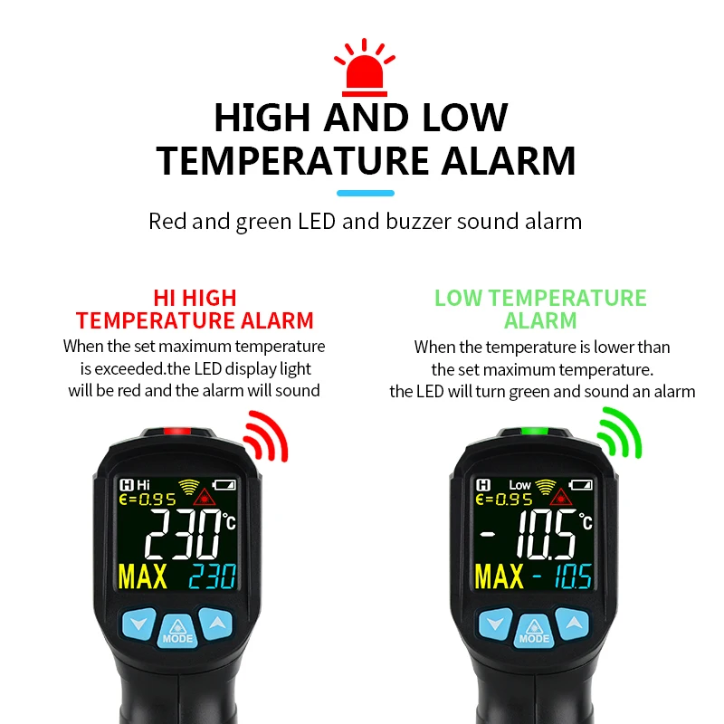 MESTEK-50-800 Degree Digital Infrared Thermometer Humidity Meter Thermometro Hygrometer Temperature Laser Gun Pyrometer