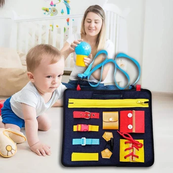 

32*28cm Toddlers Busy Felt Board Baby Toys Montessori Basic Skills Activity Board Educational Toy For Toddler