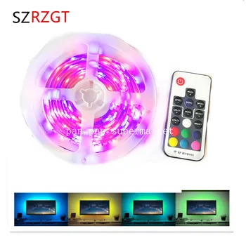 

DC5V USB LED Strip 5050 Waterproof RGB LED Light Flexible 50CM 1M 2M add 3 17Key Remote For TV Background Lighting