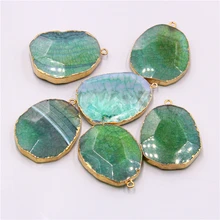 Green agates druzy pendant Women's handmade healing Stone Made Quartz Druzy Pendant Natural Stone Jewelry Druzy wholesale DIY