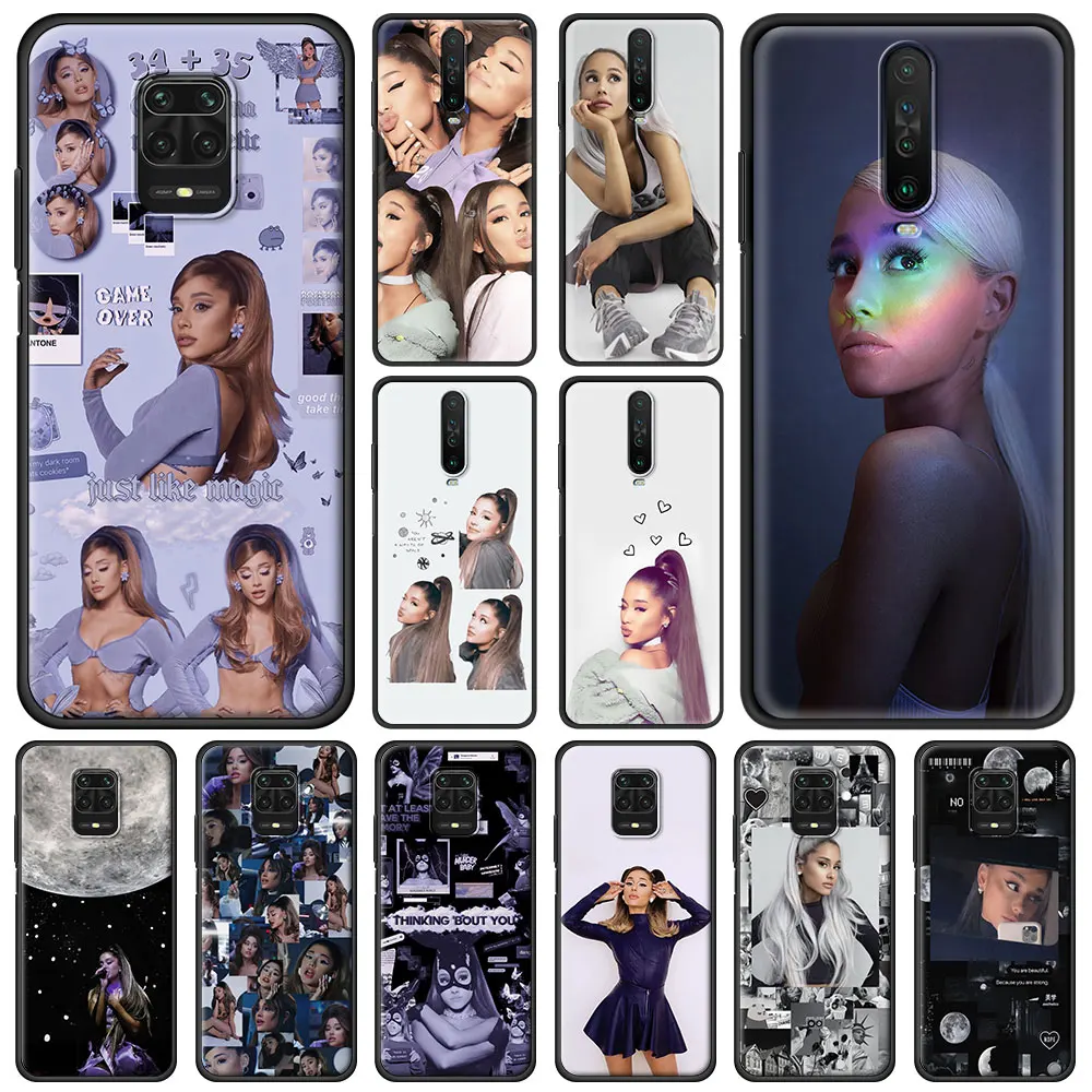 Чехол для телефона A-Ariana большая певица мягкий силиконовый черный чехол Xiaomi Redmi Note