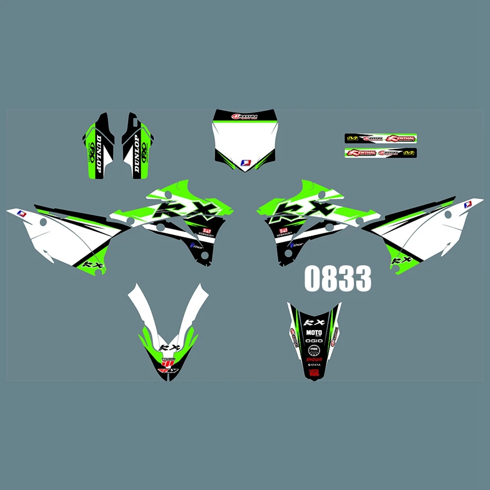 

New Full Graphics Decals Stickers Custom Number Name Glossy Bright Stickers Waterproof for Kawasaki KX85 KX100 2014-2018