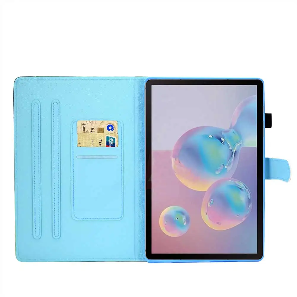 Чехол-книжка из искусственной кожи с принтом для Samsung Galaxy Tab S6 10,5 дюймов SM-T860 SM-T865 чехол с функцией автоматического сна смарт-чехол