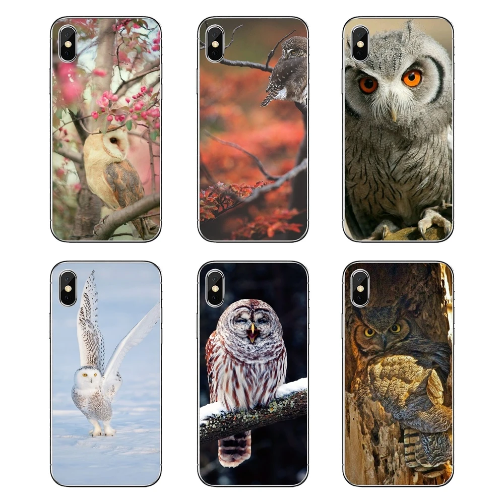For Xiaomi Mi A1 A2 5X 6X 8 lite SE Pro Max Mix 2 2S 3 Mi5 Mi5S Soft Transparent Cover animals birds owl Trees phone wallpaper |