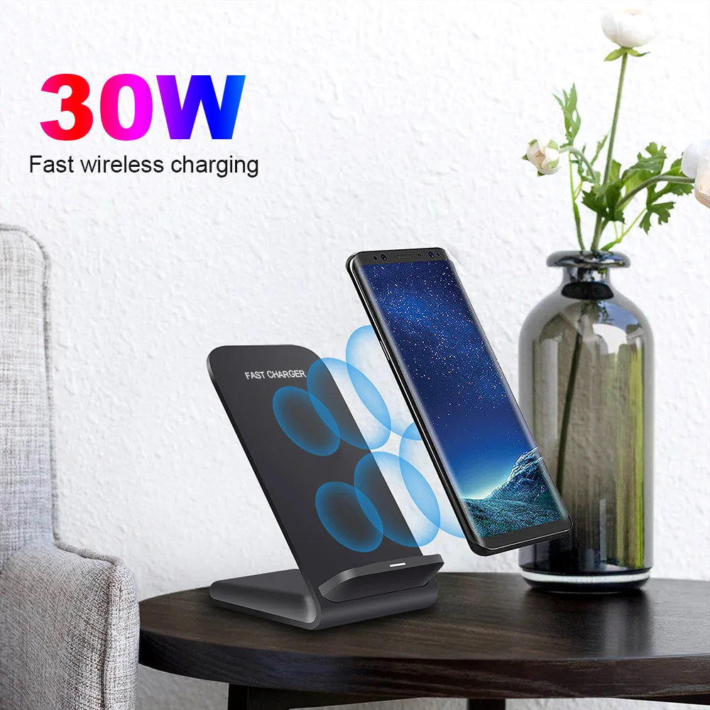 Carregador sem Fio para Iphone Doca de Carregamento Suporte para Samsung xr tipo c Max x Rápido S21 S20 30w Telefone Carregador qi 12 11 Pro xs 3 Cheap Carregadores sem Fio