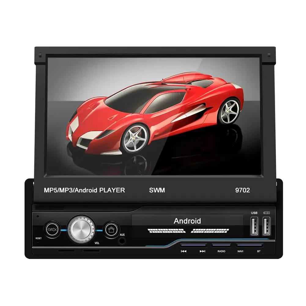 7-дюймовый автомобильный Радио 1080P HD Android 8,1 gps навигацией, Wi-Fi, зарядка через usb 1 Din HD Складная емкостный Сенсорный экран автомобиля MP5 плеер