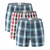 Paquet de 3 Shorts en Coton pour hommes tricots à carreaux tissés taille moyenne sous-vêtements grande taille pantalons Coton Boxershorts pour hommes ► Photo 3/6