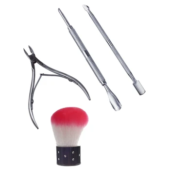 

Pocket Nail Cuticle Nipper Pack Contains Nail Trimmer, Pack Of 3 & Pink White Dust Remover Brush For Nail Art Or Cosmetic Face B