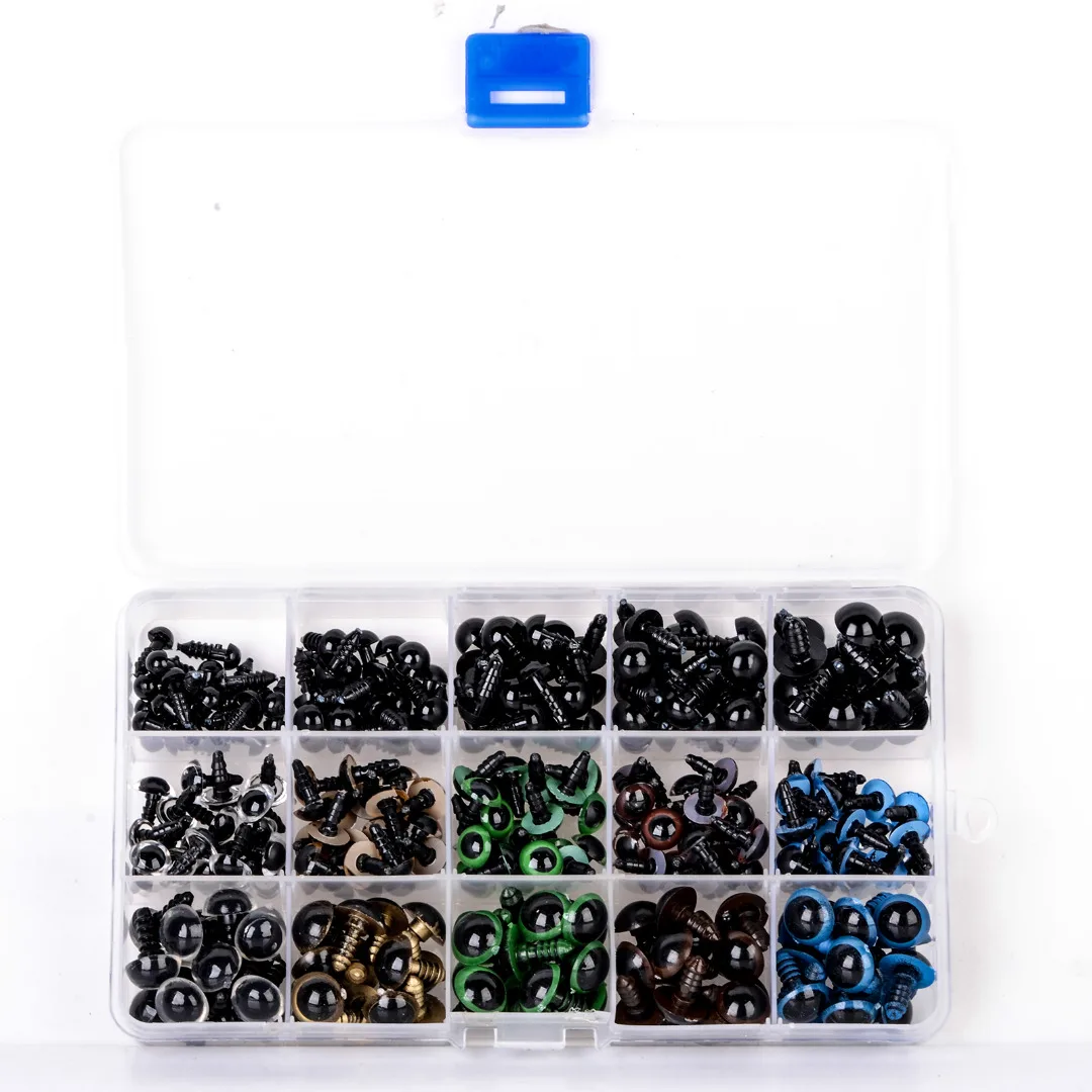 264pcs 6-12mm Mix Color Plastic Safety Eyes for Teddy Bear Doll Puppet Craft