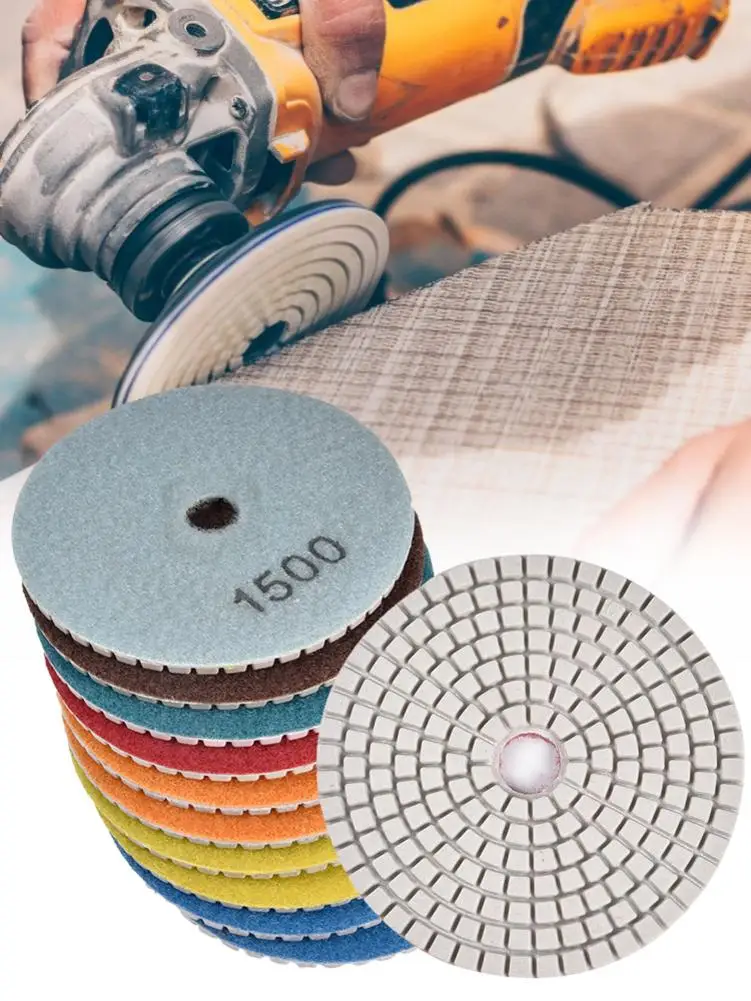 Diamond Polishing Pads Set Rubber Sticking Tray Polishing Pad Most Popular for Granite Marble Concrete