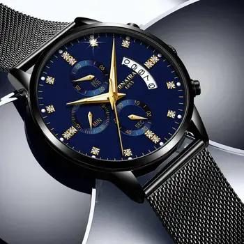 

Quartz Wristwatch Luminous Top Brand Men's Watches Classic Calendar Mens Business Steel Watch Relogio Masculino Popular Saati
