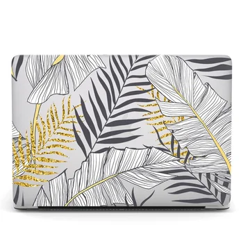 

for Macbook Air 13 Case A1466 A1369 Glitter Floral Leaf Laptop Shell Cover for Apple Macbook Air 13 Case A1932 2018 A2179 2020
