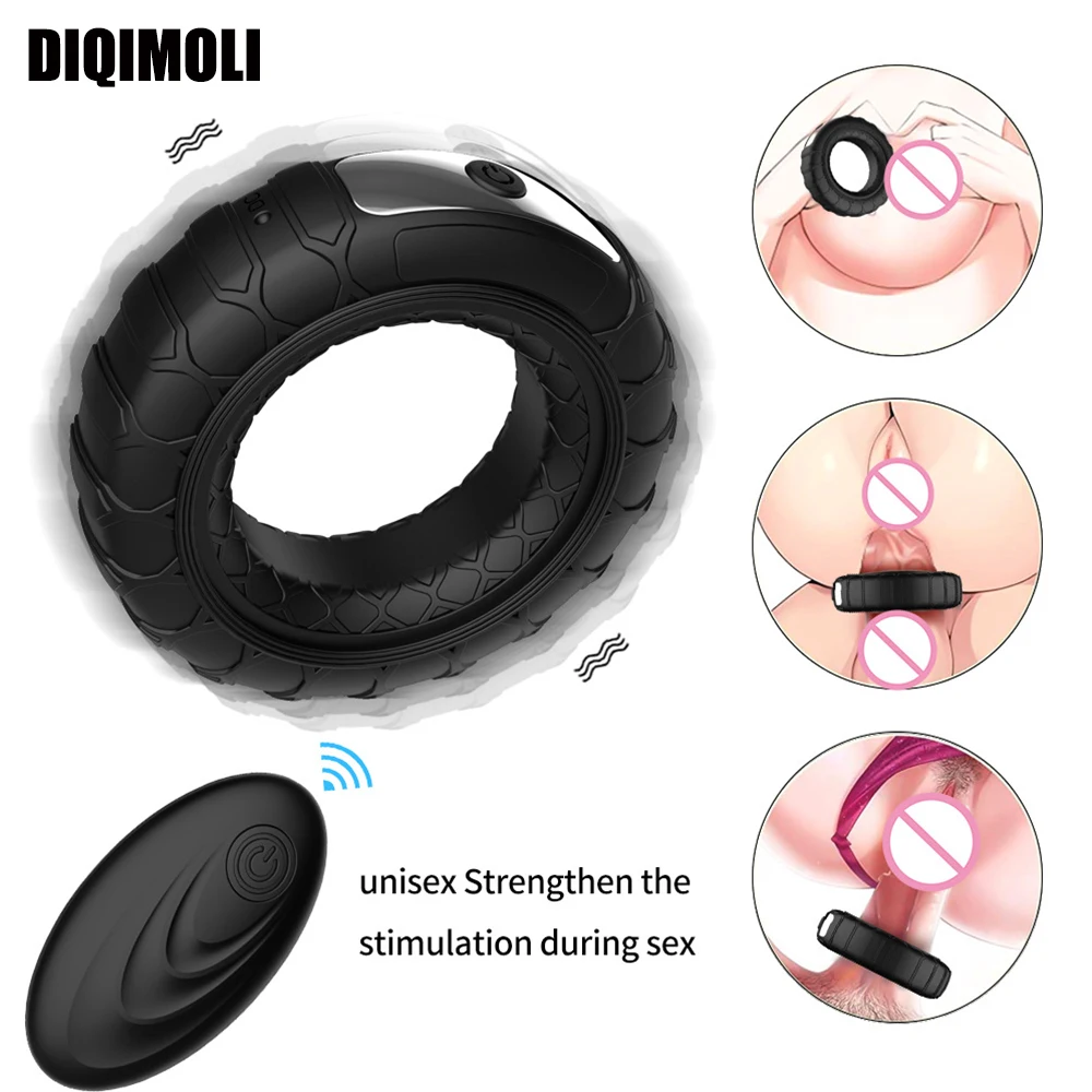 Controllo Anelli vibranti a distanza Ritardo Anelli di eiaculazione Giocattoli sessuali per uomini Allenamento Resistenza sessuale Silico ual_voghion.com