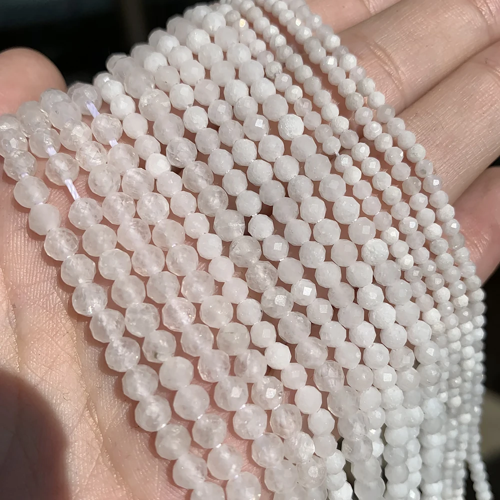 Faceted Blue Natural Sandstone Beads for Jewelry Making - Handmade Waist Beads, Women's Stone Beads Collection
