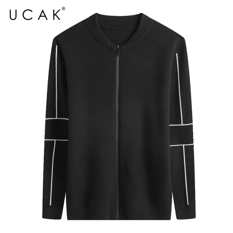 Promotion UCAK Brand Sweater Men Cotton Knitwear Streetwear Fashion Coat Men 2019 New Arrival Autumn Winter Warm Cardigan Men Coats U1010