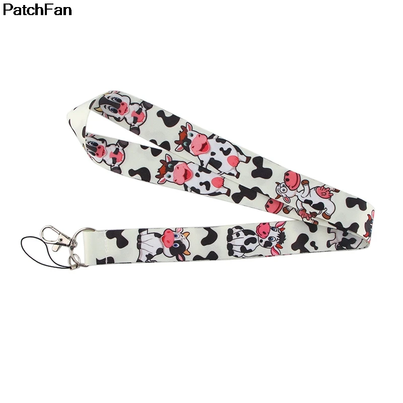A2412 Patchfan мультфильм животное корова ключ ремешок на шею для ключей ID карты телефона USB держатель Бейджа DIY висячая веревка тесьма