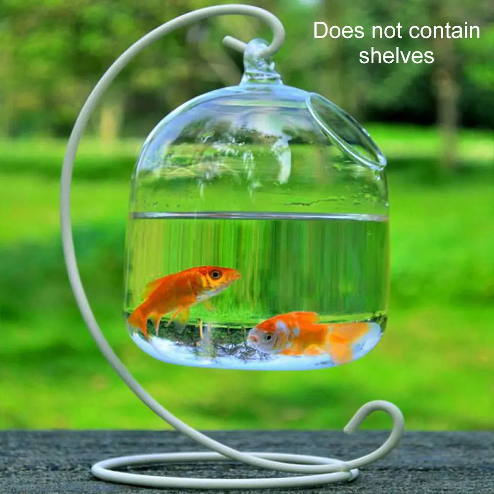 Fishbowl стеклянные вазы воздушные вазы для растений прозрачные Висячие чашка ручной работы рыбка с пузырьками танки подвесные вазы